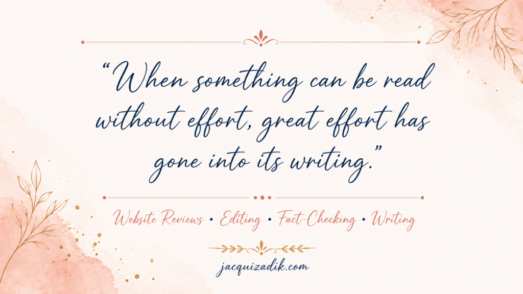 Contact Jacqui Zadik for website reviews, editing, and communications support